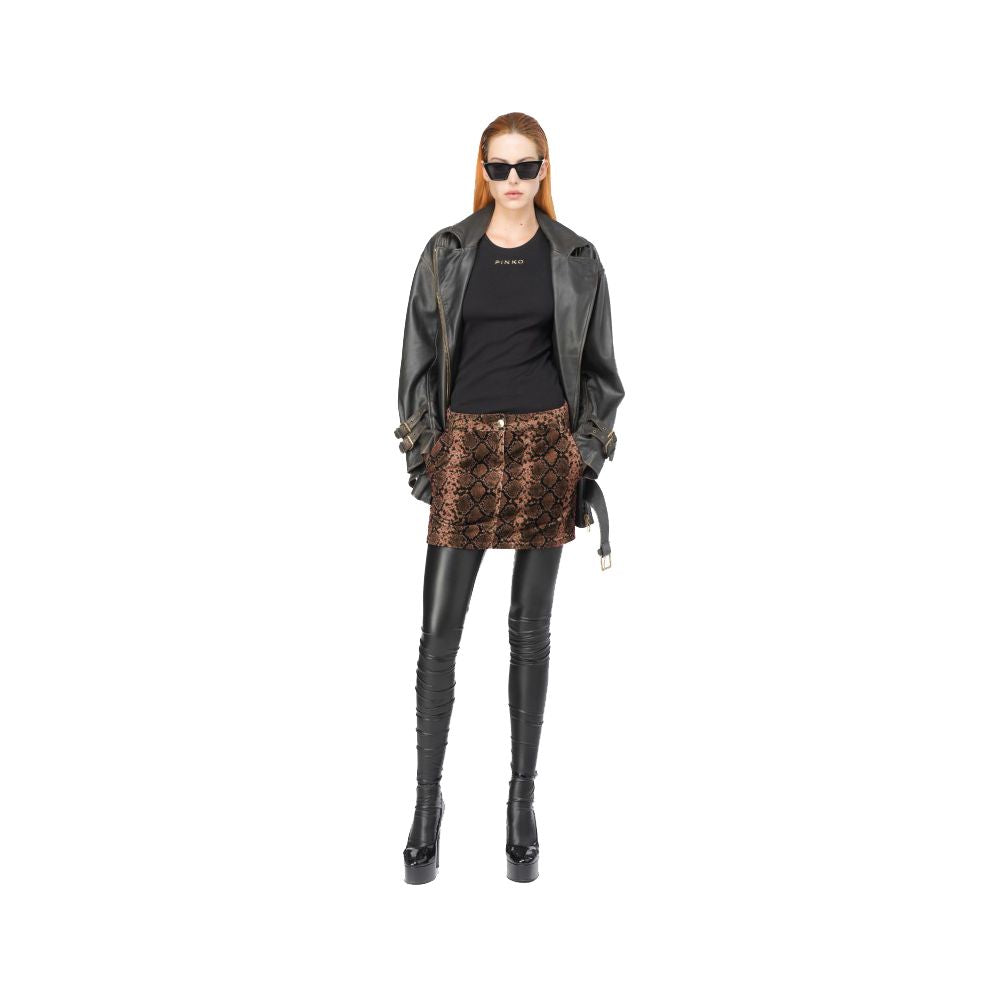 PINKO Brown Cotton Women's Miniskirt